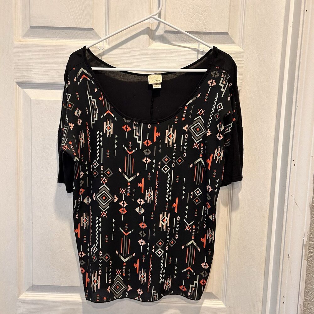 Buckle Daytrip Shirt‎ Womens Medium Black Aztec Print  Y2K Western Made In USA